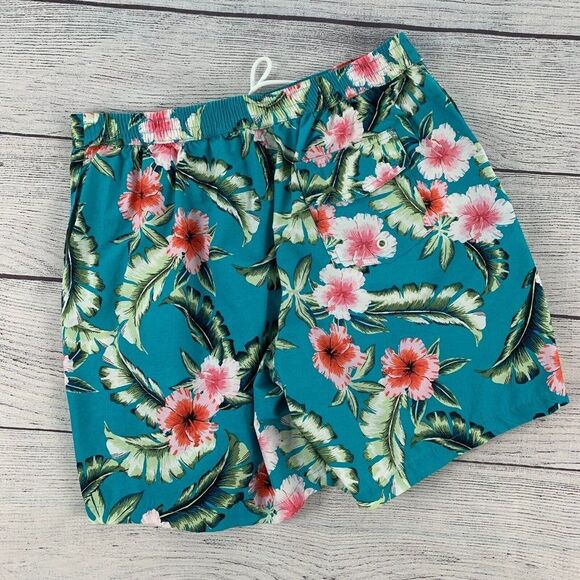 Men's 28 Palms sz 32 Board Shorts Aqua Blue Floral Pattern Tropical 6.5" Inseam - Picture 3 of 7